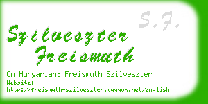 szilveszter freismuth business card